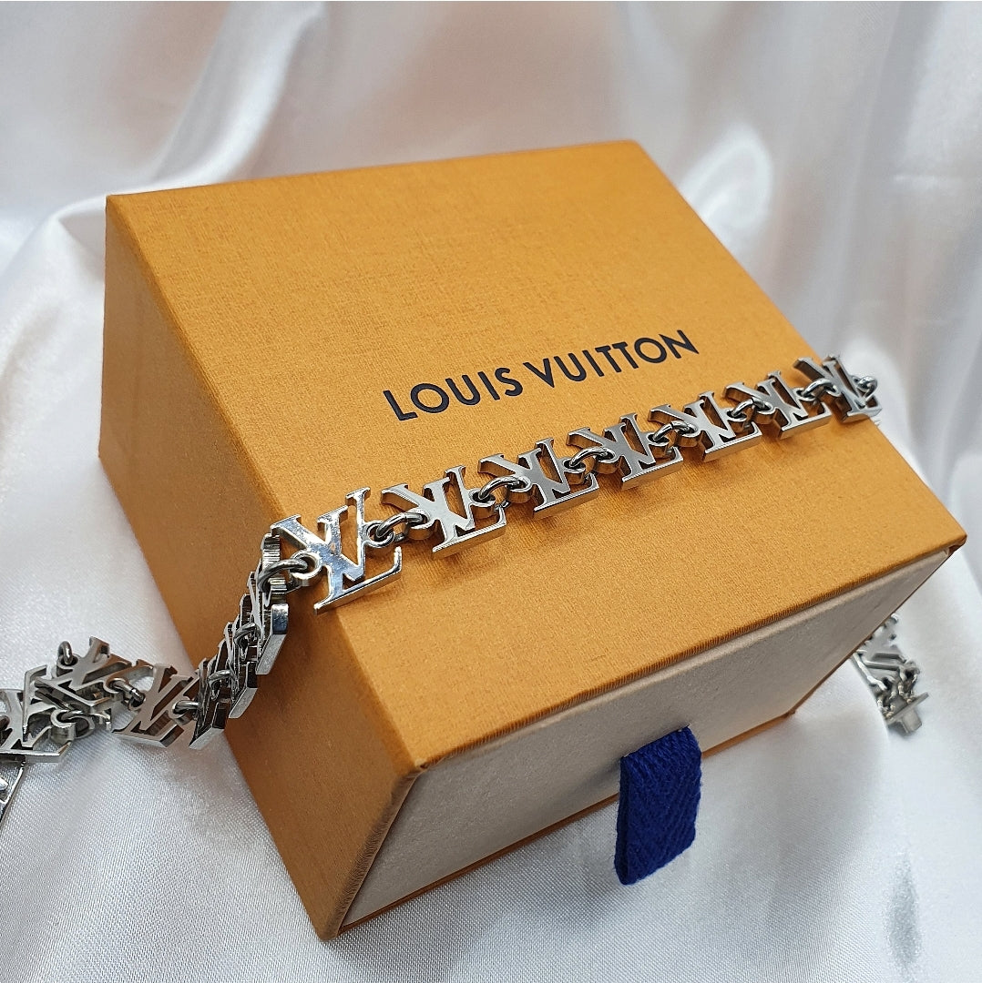 Silver LV Cuban Bracelet – Kimberly May